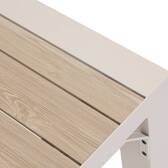 Mesa de jardim quadrada ÉVASION Linho / Argila 10 lugares - Alumínio tratado com epóxi, Ripas de alumínio efeito madeira Linho / Argila