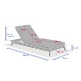 Cama de piscina MANISSA Bege Alumínio tratado com epóxi, Poliéster Bege / Mel