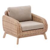 Conjunto de jardim MANISSA Honey 5 lugares - Alumínio tratado com epóxi, Resina sintética trançada, Poliéster reciclado Bege / Mel