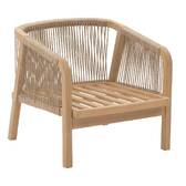 Conjunto de jardim PAPOUASIE Acácia 5 lugares - Acácia certificada FSC®, Poliéster Taupe / Acácia