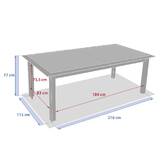 Mesa de jardim extensível ALLURE efeito madeira greige / aveia 12 lugares - Alumínio tratado com epóxi Efeito madeira cinza / Aveia