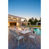 Mesa de jardim extensível ALLURE efeito madeira greige / aveia 12 lugares - Alumínio tratado com epóxi Efeito madeira cinza / Aveia
