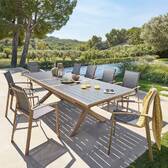 Mesa de jardim extensível AXIOME Grafite / Honey 10 lugares - Alumínio tratado com epóxi Grafite / Mel