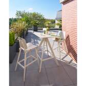 Mesa alta de jardim quadrada TERZANO Baunilha / Argila 2 lugares - Alumínio tratado com epóxi Baunilha / Argila