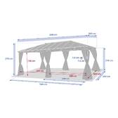 Pérgola autoportante BELIZE Grafite 3,6 x 6 m - Estrutura em alumínio e policarbonato Grafite
