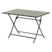 Mesa de jardim retangular dobrável GREENSBORO Verde loureiro 4 lugares - Aço tratado com epóxi, Tratamento antiferrugem reforçado Louro