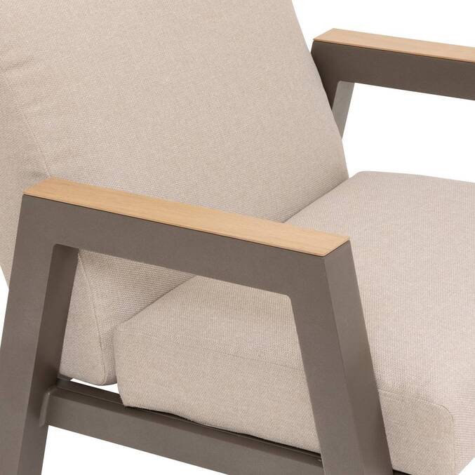 Conjunto de jardim AXIOME Bege / Praliné 5 lugares - Alumínio tratado com epóxi, Texaline, Olefina Bege / Praliné