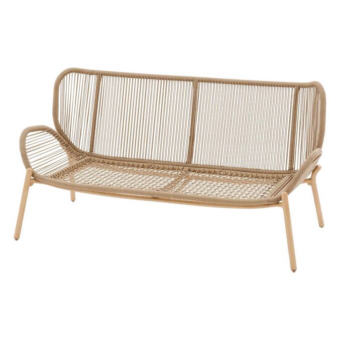Conjunto de jardim MELOANE Bege 5 lugares - Aço com tratamento epóxi, Poliéster Bege