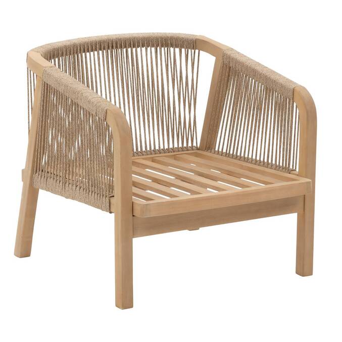 Conjunto de jardim PAPOUASIE Acácia 5 lugares - Acácia certificada FSC®, Poliéster Taupe / Acácia