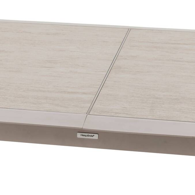 Mesa de jardim extensível ALLURE efeito madeira greige / aveia 12 lugares - Alumínio tratado com epóxi Efeito madeira cinza / Aveia