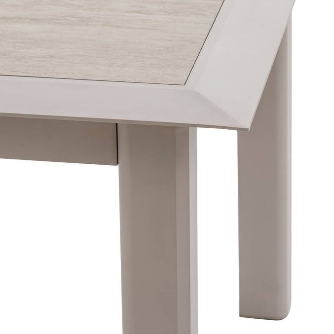 Mesa de jardim extensível ALLURE efeito madeira greige / aveia 12 lugares - Alumínio tratado com epóxi Efeito madeira cinza / Aveia