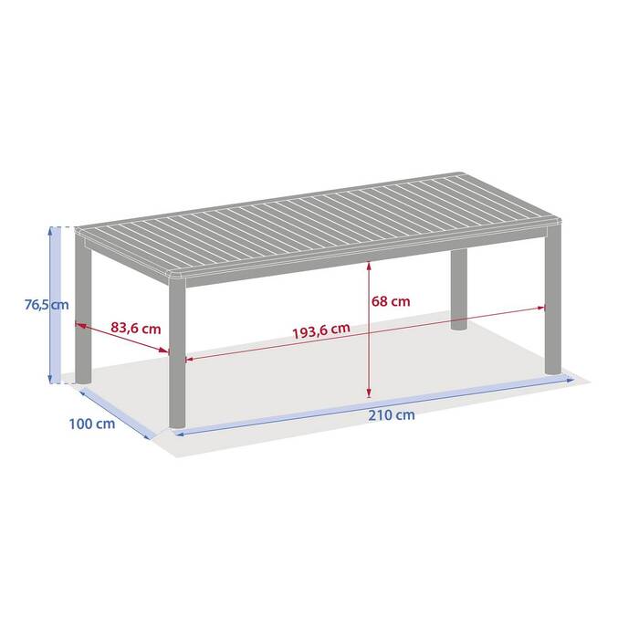 Mesa de jardim DEONA em acácia 8 lugares - Acácia certificada FSC® Acácia