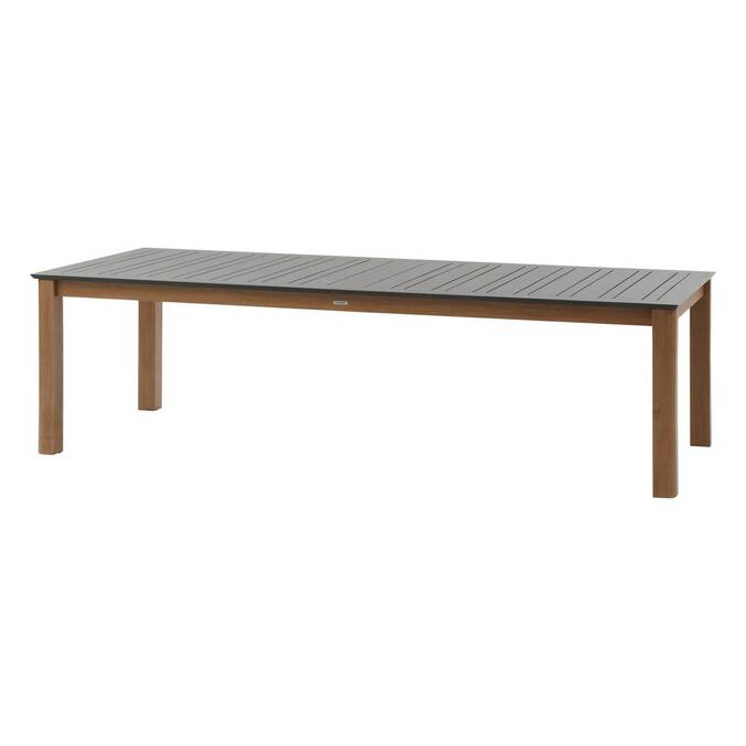 Mesa de jardim retangular extensível MICEIRA Grafite / Mel 14 lugares - Alumínio tratado com epóxi Grafite / Mel
