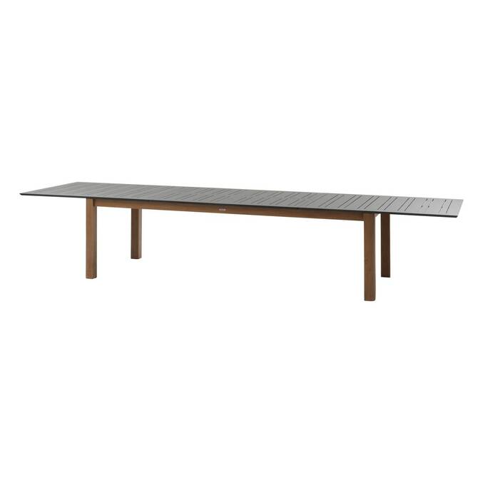 Mesa de jardim retangular extensível MICEIRA Grafite / Mel 14 lugares - Alumínio tratado com epóxi Grafite / Mel