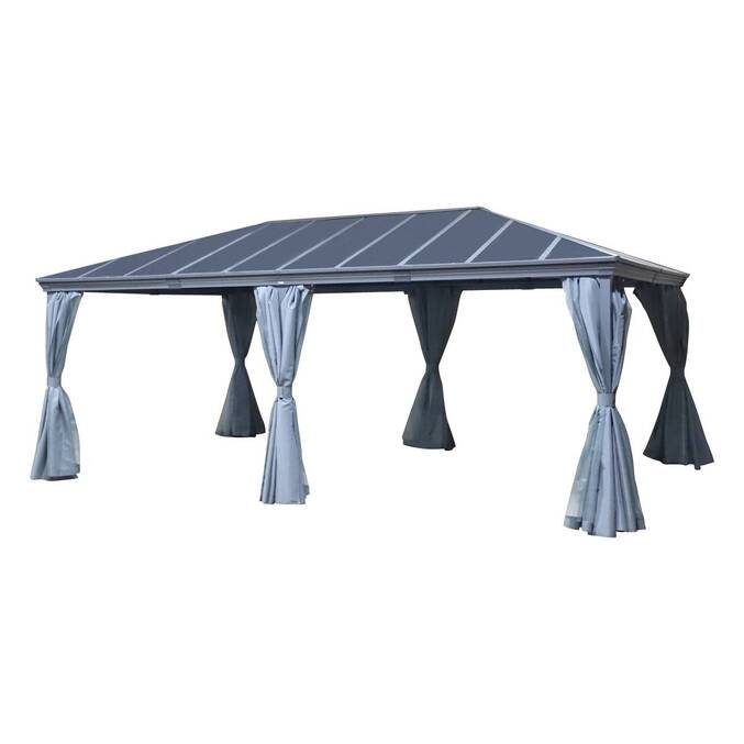 Pérgola autoportante BELIZE Grafite 3,6 x 6 m - Estrutura em alumínio e policarbonato Grafite