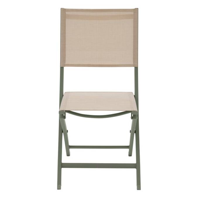 Conjunto de 4 cadeiras de jardim dobráveis ESSENTIA Linho / Verde louro Alumínio tratado com epóxi, Texaline Linho / Louro
