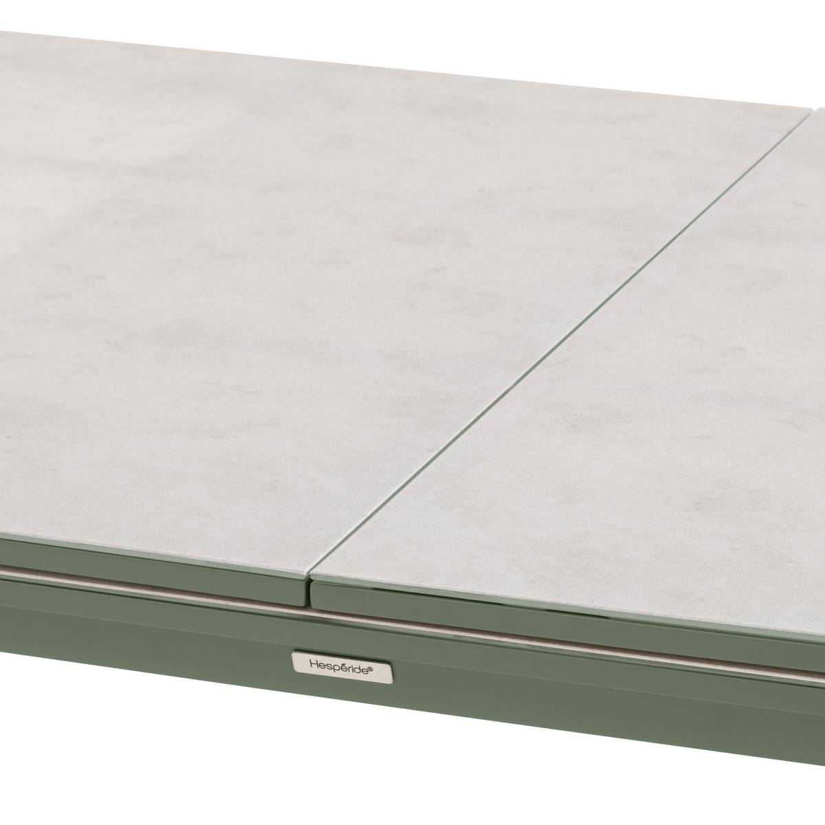 Mesa de jardim extensível PULPY Verde louro / Cinza Granito 12 lugares - Alumínio tratado com epóxi, Vidro com revestimento cerâmico Verde louro / Cinza granito
