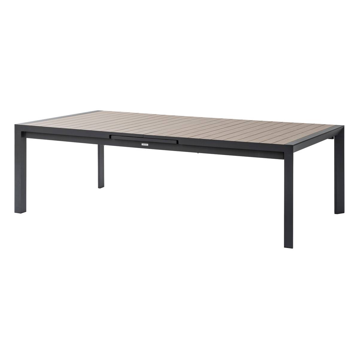 Mesa de jardim extensível ÉVASION Efeito madeira Honey / Graphite 14 lugares - Alumínio tratado com epóxi, Ripas de alumínio com efeito madeira Efeito madeira Honey / Grafite