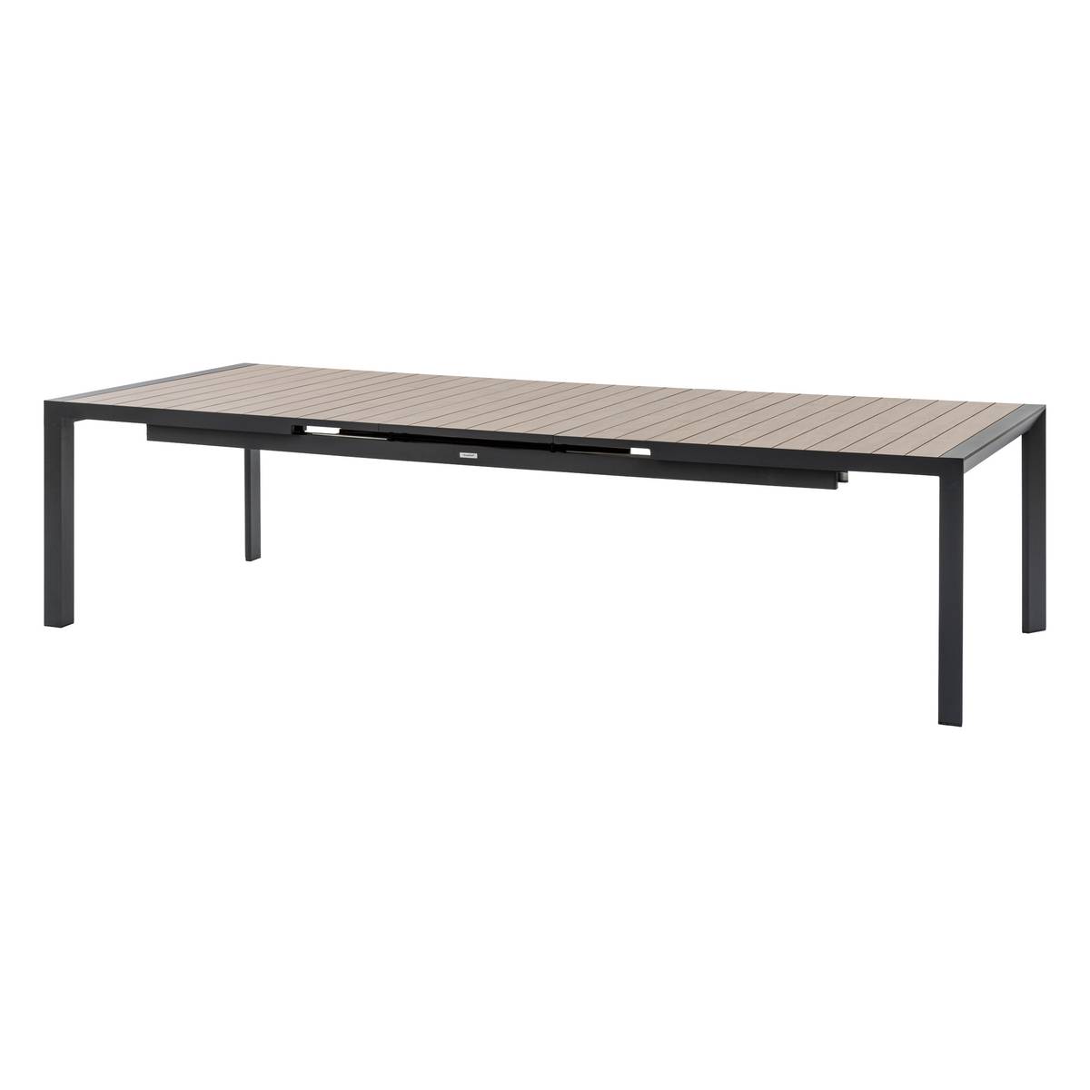 Mesa de jardim extensível ÉVASION Efeito madeira Honey / Graphite 14 lugares - Alumínio tratado com epóxi, Ripas de alumínio com efeito madeira Efeito madeira Honey / Grafite