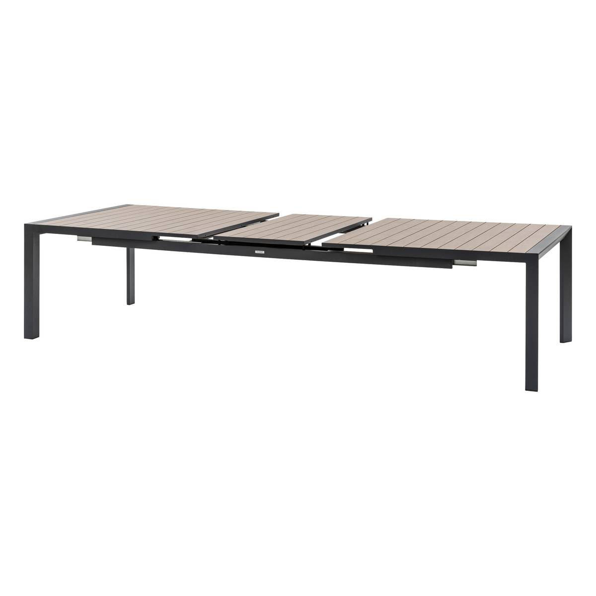 Mesa de jardim extensível ÉVASION Efeito madeira Honey / Graphite 14 lugares - Alumínio tratado com epóxi, Ripas de alumínio com efeito madeira Efeito madeira Honey / Grafite