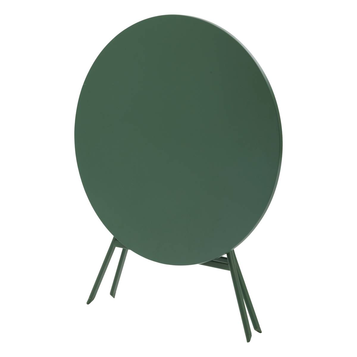 Mesa de jardim redonda dobrável GREENSBORO Verde oliva 4 lugares - Aço tratado com epóxi, Tratamento antiferrugem reforçado Verde-oliva