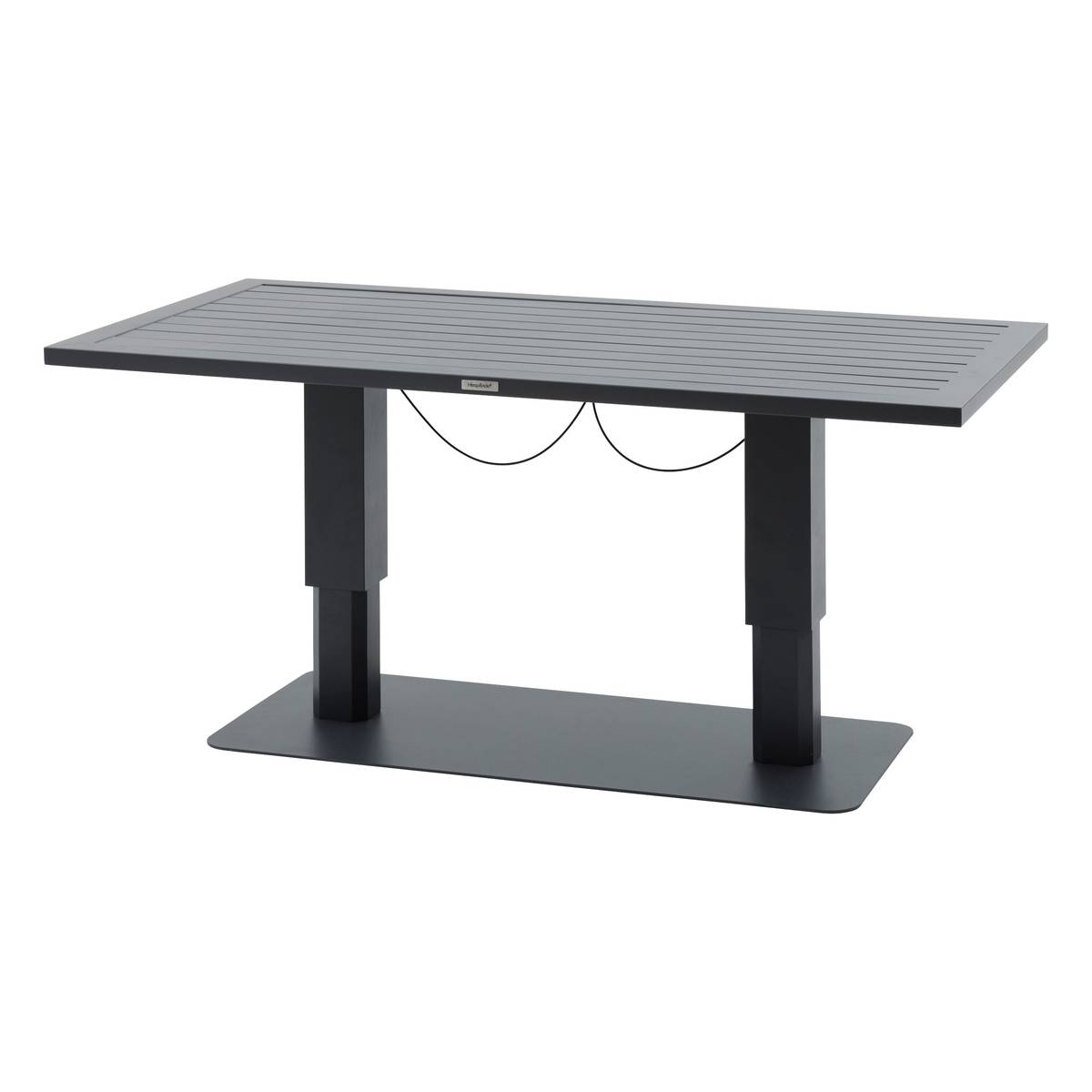 Mesa de jardim elevável retangular SALIMIA Grafite 150 x 80 x 69 cm - Alumínio tratado com epóxi Grafite