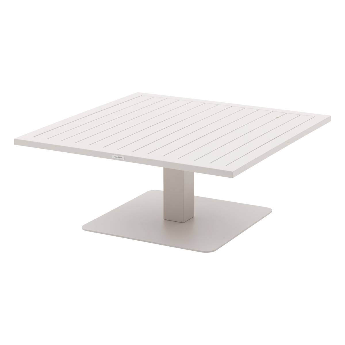 Mesa de jardim elevável quadrada SALIMIA Aveia 110 x 110 x 69 cm - Alumínio tratado com epóxi Aveia