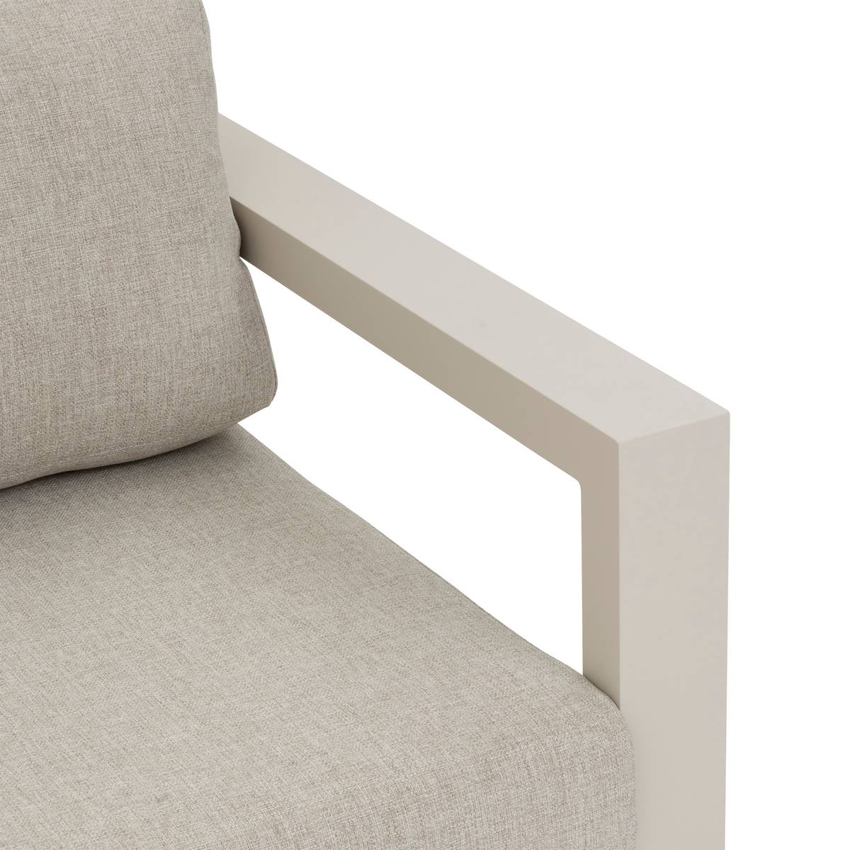 Conjunto de jardim com sofá de canto ÉVASION Argila / Linho 5 lugares - Alumínio tratado com epóxi, Olefina Argila / Linho