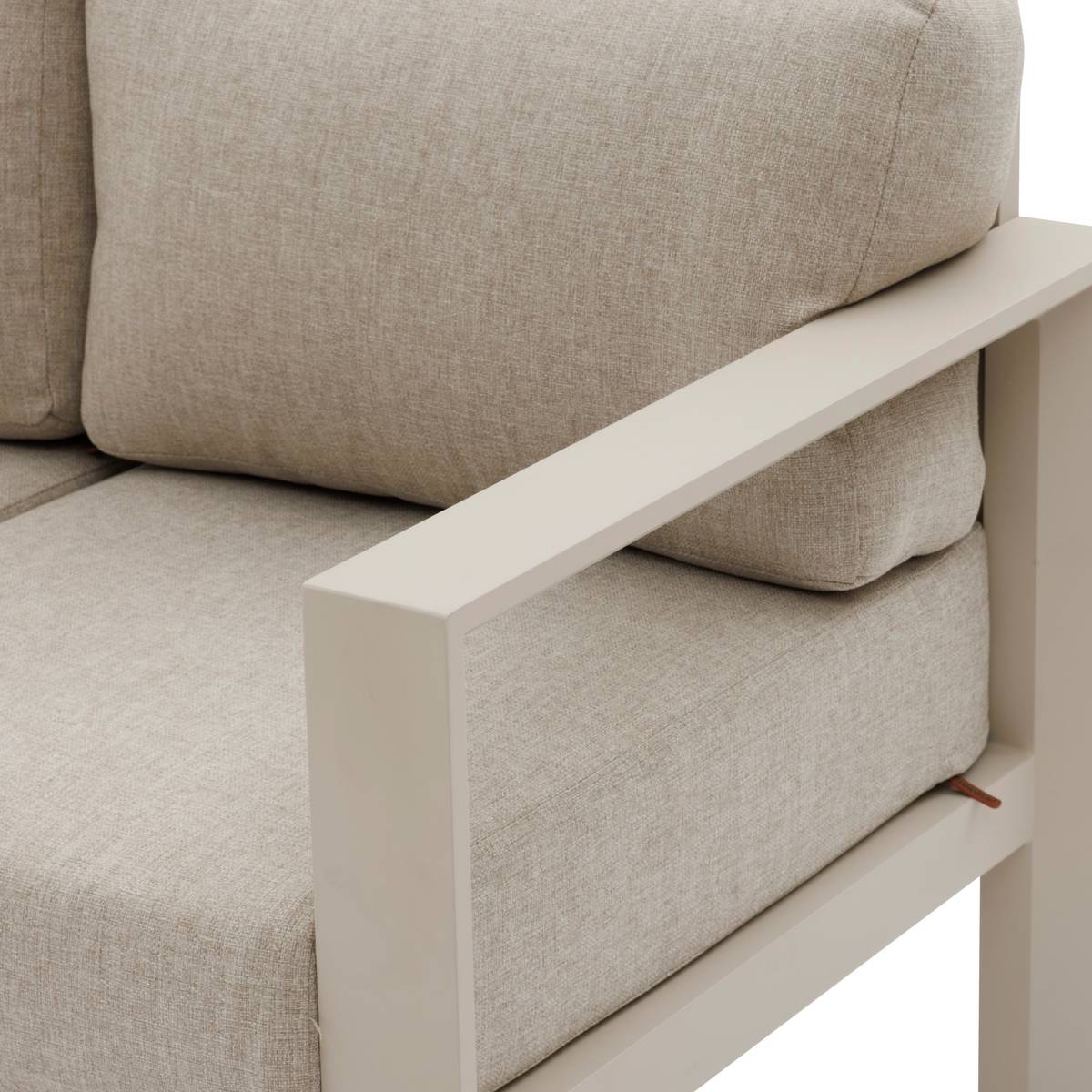Conjunto de jardim ÉVASION Argila / Linho 5 lugares - Alumínio tratado com epóxi, Olefina Argila / Linho