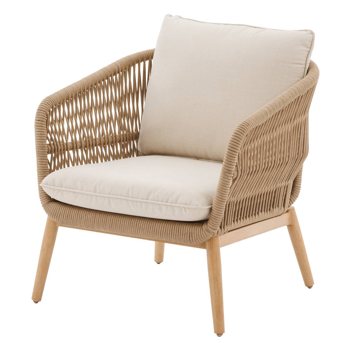 Conjunto de jardim ORISSA Taupe 5 lugares - Aço com tratamento epóxi, Poliéster Toupeira