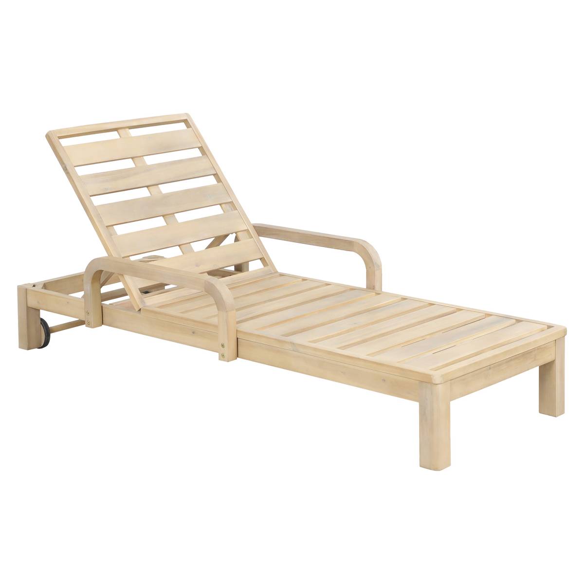 Cama de piscina PAPOUASIE Bege / Acácia Acácia certificada FSC®, Acrílico Bege / Acácia
