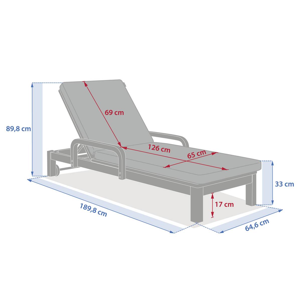 Cama de piscina PAPOUASIE Bege / Acácia Acácia certificada FSC®, Acrílico Bege / Acácia