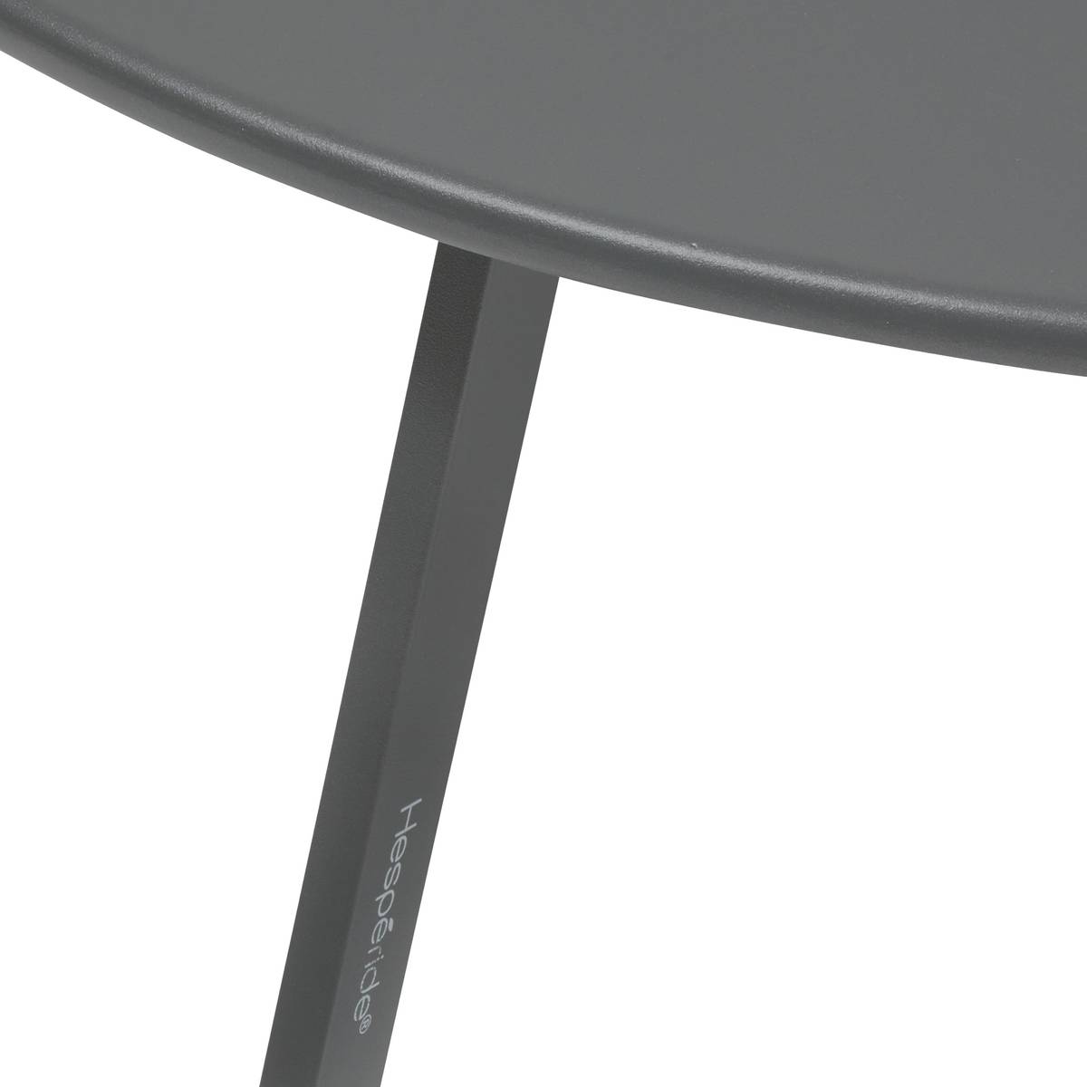 Mesa auxiliar de jardim redonda SAONA Grafite D. 90 cm - Aço tratado com epóxi, Tratamento antiferrugem reforçado Grafite