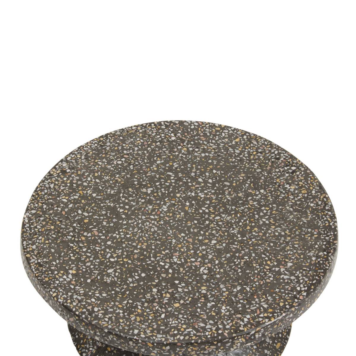 Mesa auxiliar de jardim redonda ALTURIO Preta D. 35 cm - Cimento Preto