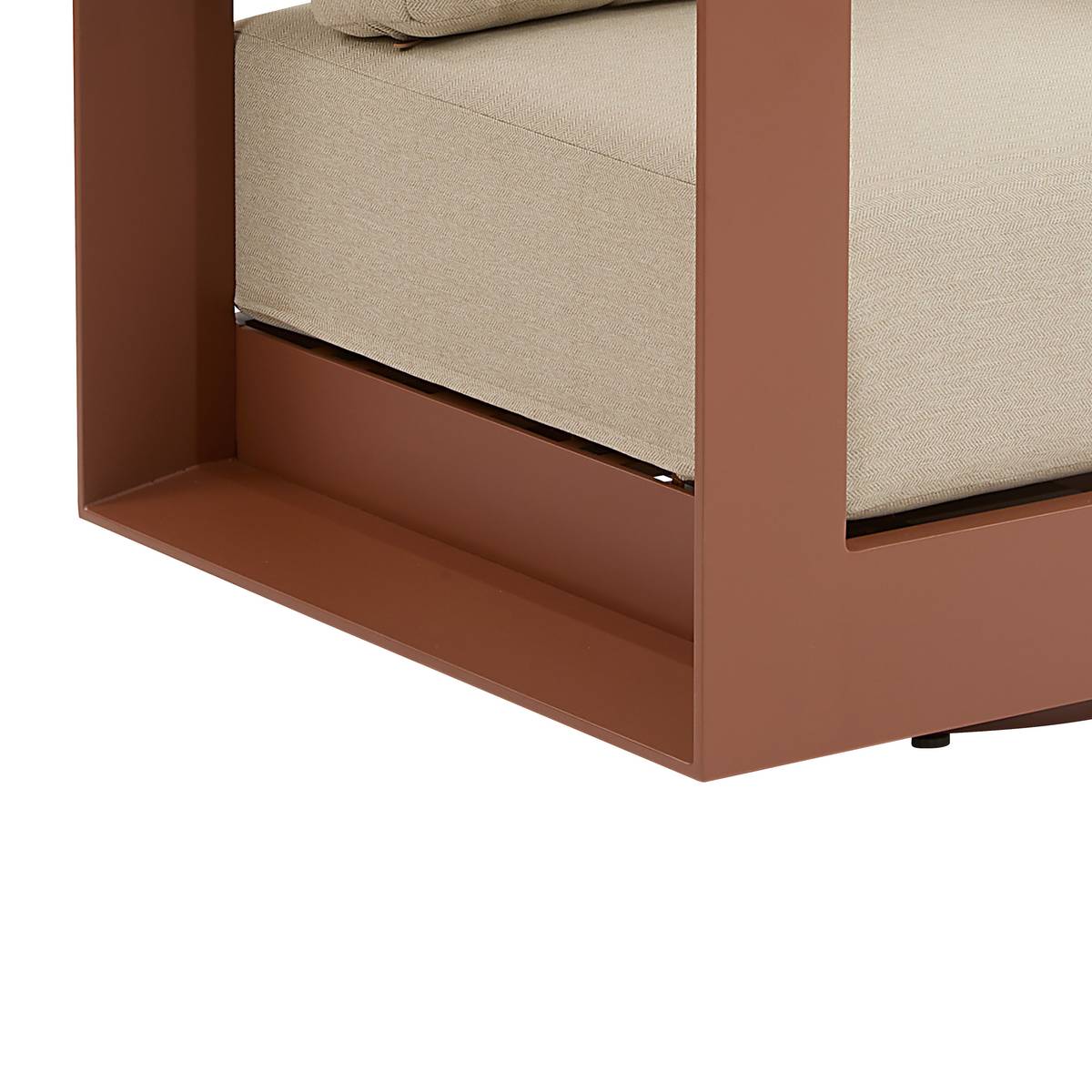 Cadeirão de jardim giratória ALLURE Bege / Mogno Alumínio tratado com epóxi, Poliéster Bege / Mogno
