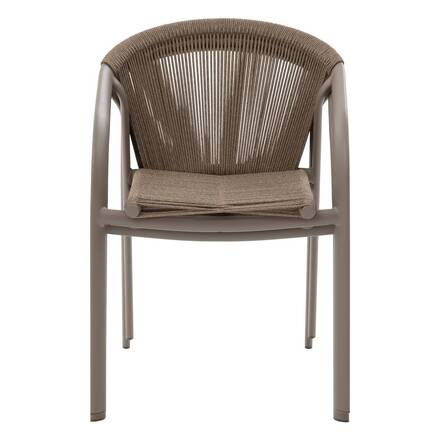 Poltrona de jardim empilhável RIU Cappucino / Café Alumínio tratado com epóxi