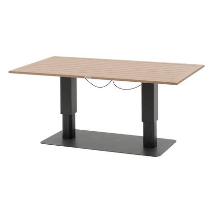 Mesa de jardim retangular elevatória SALIMIA Grafite / Honey 150 x 80 x 69 cm - Alumínio tratado com epóxi