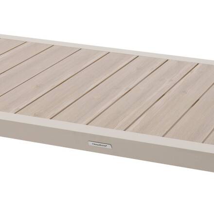 Mesa de jardim ÉVASION Efeito madeira Linho / Argila 6 lugares - Alumínio tratado com epóxi, Ripas de alumínio efeito madeira