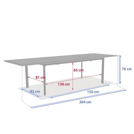 Mesa de jardim DILORS Efeito madeira Linho / Verde louro 10 lugares - Alumínio tratado com epóxi