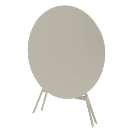 Mesa de jardim redonda dobrável GREENSBORO Argila 4 lugares - Aço tratado com epóxi, Tratamento antiferrugem reforçado