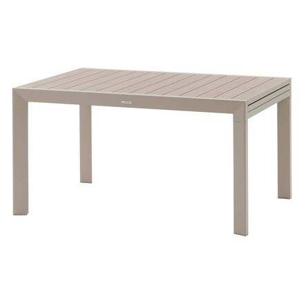 Mesa de jardim extensível deslizante ÉVASION Efeito madeira Linho / Argila 10 lugares - Alumínio tratado com epóxi, Ripas de alumínio efeito madeira