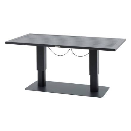 Mesa de jardim elevável retangular SALIMIA Grafite 150 x 80 x 69 cm - Alumínio tratado com epóxi