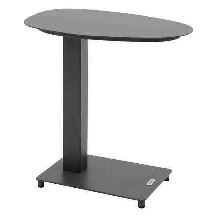 Mesa auxiliar de jardim oval VENUZIA Grafite 50 x 30 x 50 cm - Alumínio com revestimento epóxi