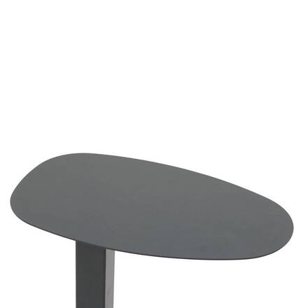 Mesa auxiliar de jardim oval VENUZIA Grafite 50 x 30 x 50 cm - Alumínio com revestimento epóxi