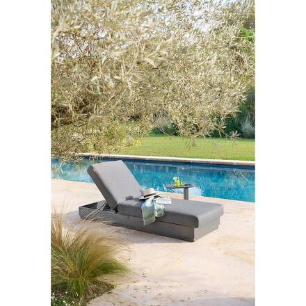 Mesa auxiliar de jardim oval VENUZIA Grafite 50 x 30 x 50 cm - Alumínio com revestimento epóxi