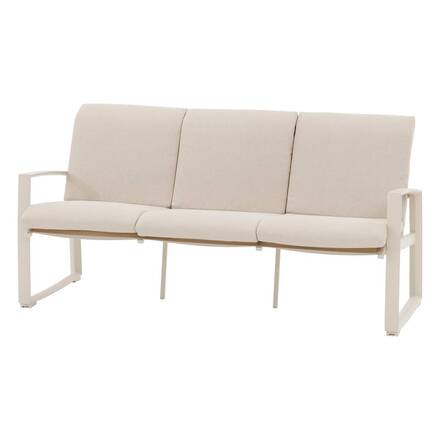 Conjunto de jardim BOREANE Linho / Argila 5 lugares - Alumínio tratado com epóxi, Texaline, Poliéster