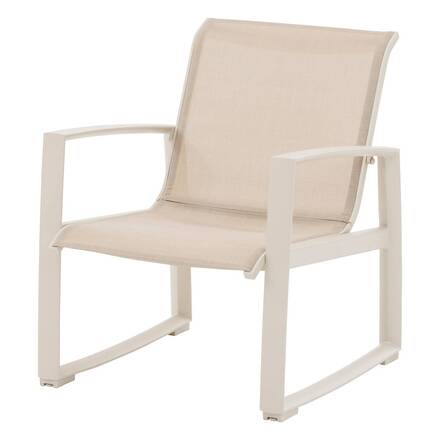 Conjunto de jardim BOREANE Linho / Argila 5 lugares - Alumínio tratado com epóxi, Texaline, Poliéster