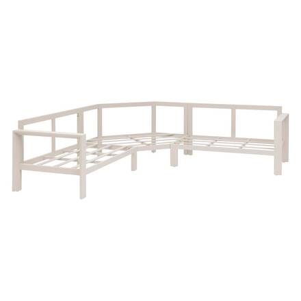 Conjunto de jardim com sofá de canto ÉVASION Argila / Linho 5 lugares - Alumínio tratado com epóxi, Olefina
