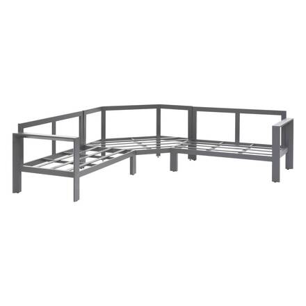 Conjunto de jardim com sofá de canto ÉVASION Grafite / Mel 5 lugares - Alumínio tratado com epóxi, Olefina