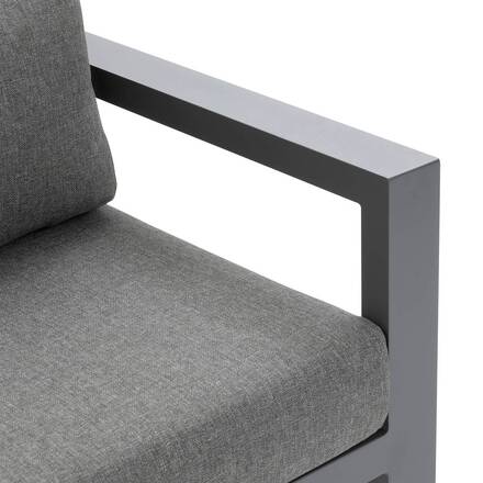 Conjunto de jardim com sofá de canto ÉVASION Grafite / Mel 5 lugares - Alumínio tratado com epóxi, Olefina